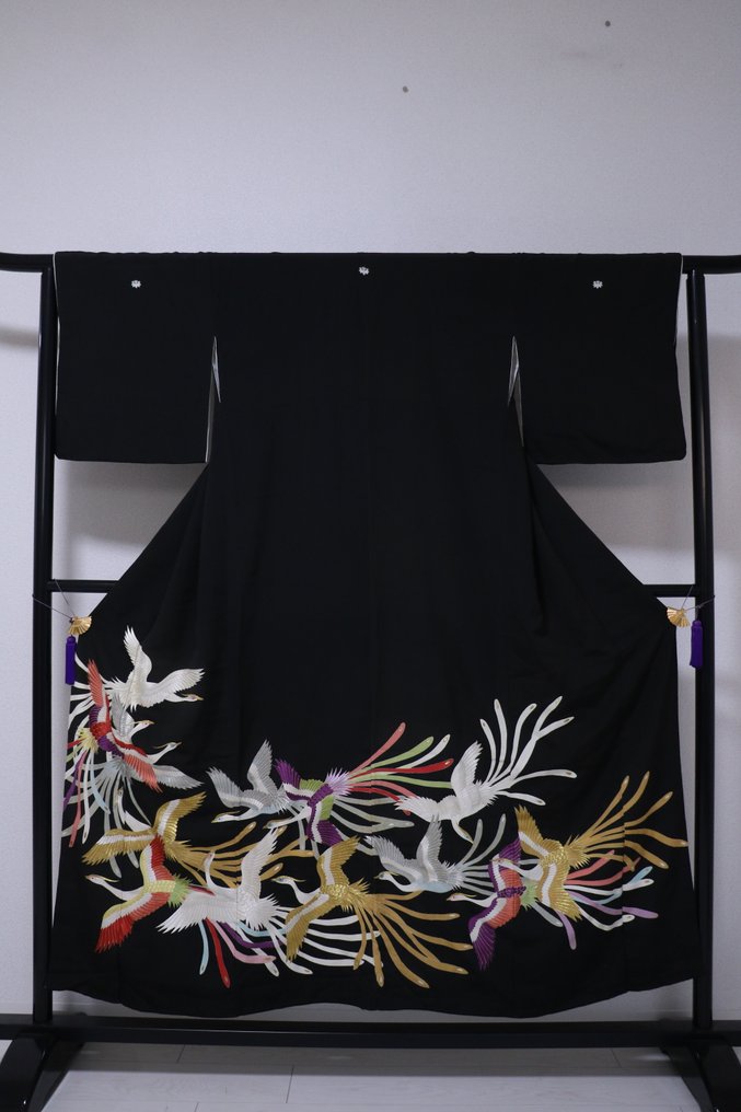 和服 - 黒留袖 kurotomesode - 日本 - 真丝 - 日本 - 1900-2000 #1.0