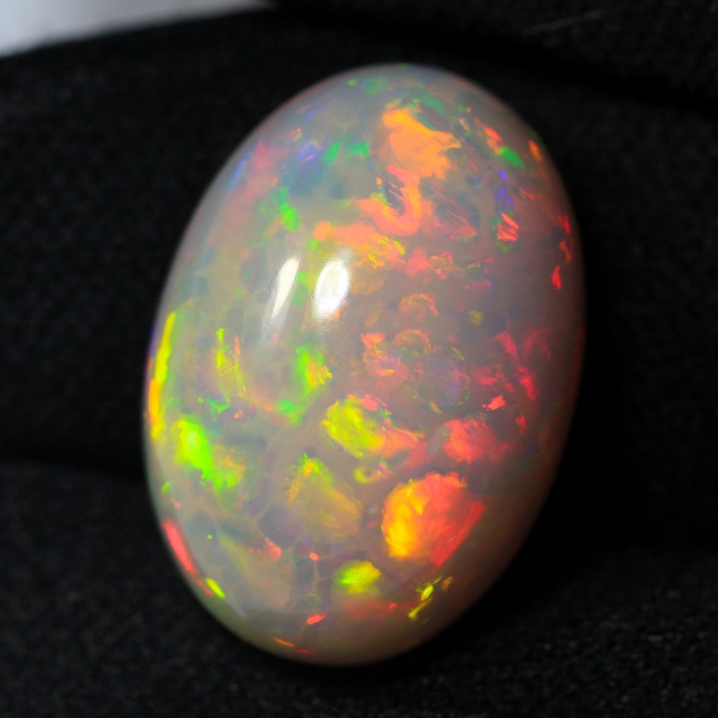 没有保留价 灰色 蛋白石  - 19.58 ct - 国际宝石研究院（IGI） - 极其罕见的色彩变化 #4.3