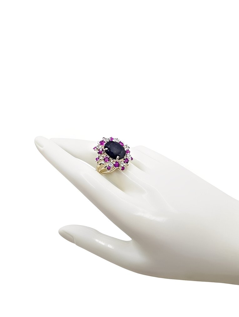 沒有保留價 - 戒指 銀, 鍍金 藍寶石 - 紫水晶 - Topazio - 15,60 克拉 #4.3