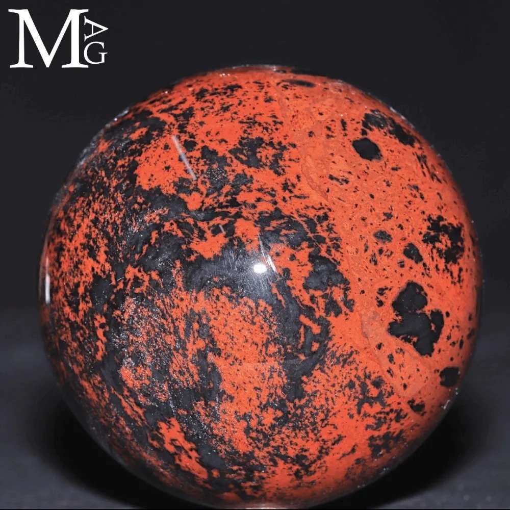 Mahogany Obsidian Sphere - Very Rare Quality - Red Dappled Obsidian Sphere - Height: 90 mm - Width: 90 mm- 880 g #4.3