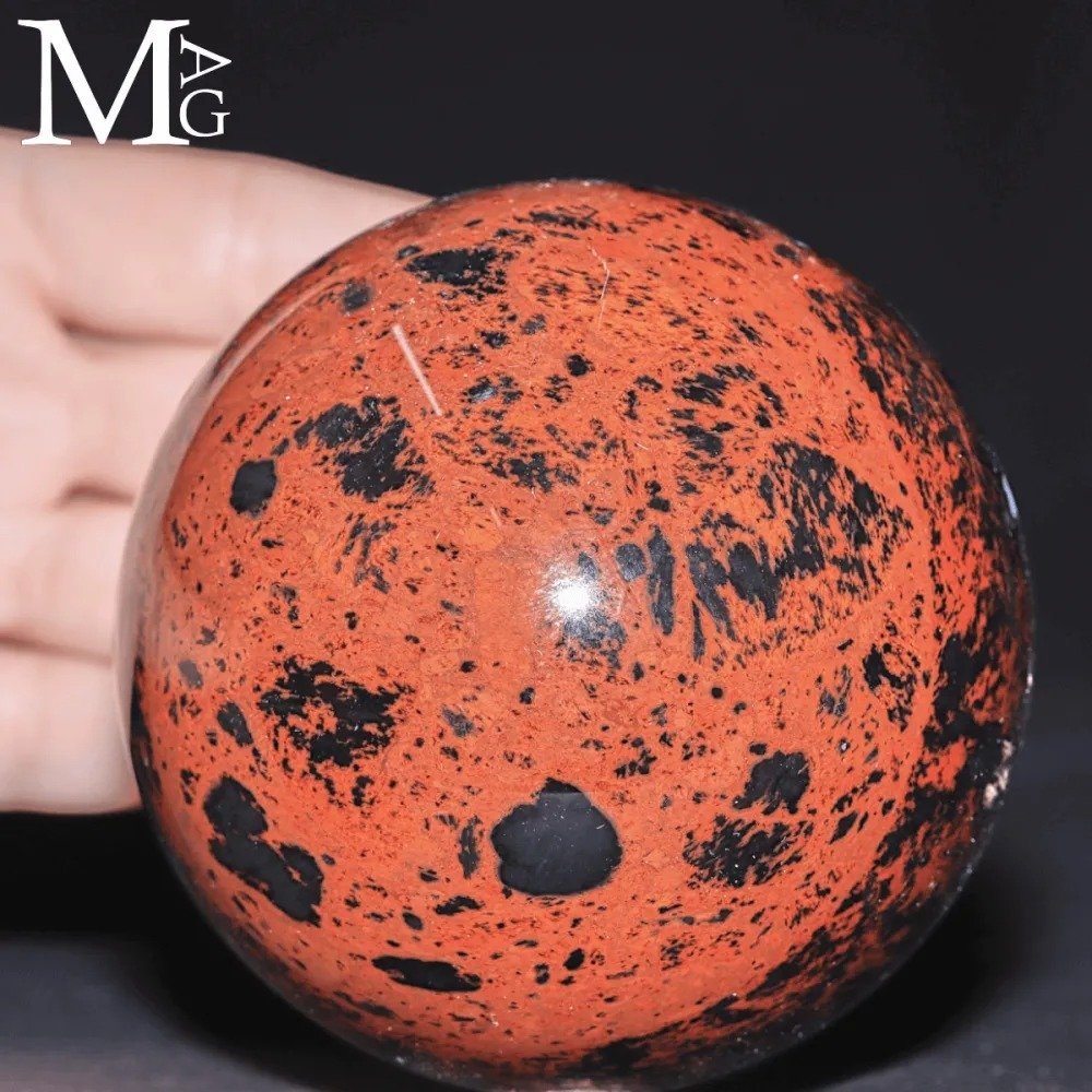 Mahogany Obsidian Sphere - Very Rare Quality - Red Dappled Obsidian Sphere - Height: 90 mm - Width: 90 mm- 880 g #1.0