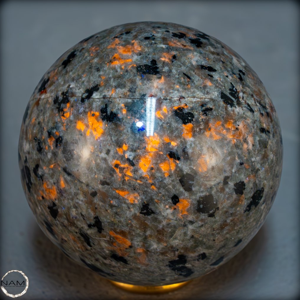 非常罕见!Yooperlith Syenith 球体- 375.88 g #1.0