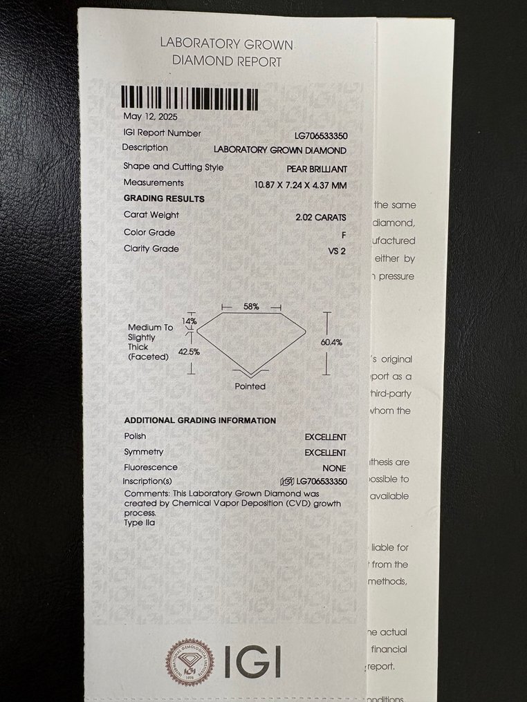 Anillo de compromiso - 14 quilates Oro blanco - 4.04ct. tw. Diamante (Lab-grown) #2.1