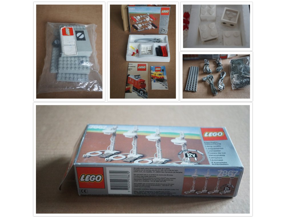 LEGO Set - Train - Lighting Set Electric 12v, Remote Control for Electric Points, 12V Train Light Posts   NIEUW #1.0