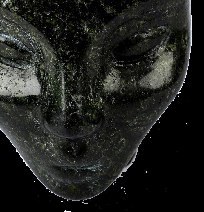 Jasper 587 g 8.40cm x 8.40cm Magic Skull AA Hiso Jasper fine art sculpture Space Visitor- 587 kg #4.3