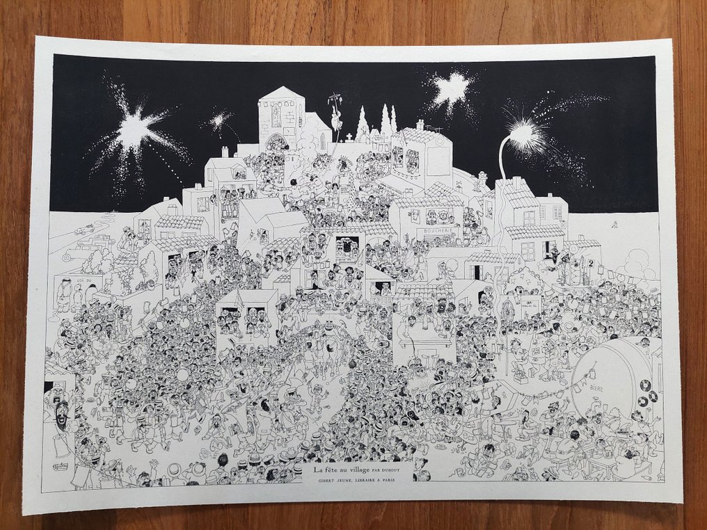 Albert Dubout - La fête au village par Dubout - 1970s #1.0