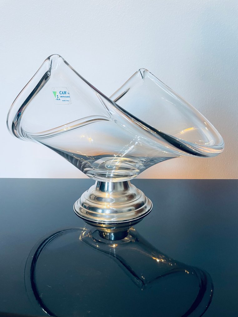 CAM - CAM Cristallerie - Centrotavola - Cristallo, Argento - Murano #1.0