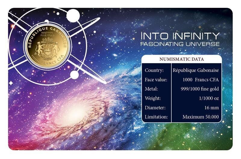 Tchad. 3000 francs 1/1000 oz 999 Fine Gold Milky Way Coin (In Assay)  (Sans prix de réserve) #2.1