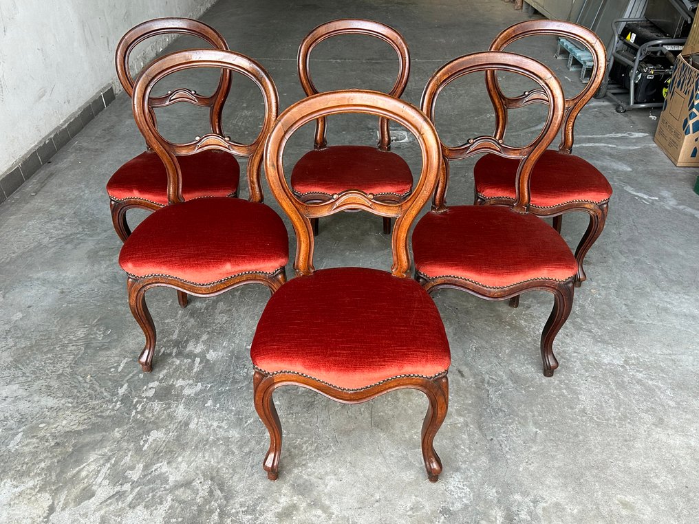 椅 (6) - 木, 紡織品 - 一套椅子 #3.2