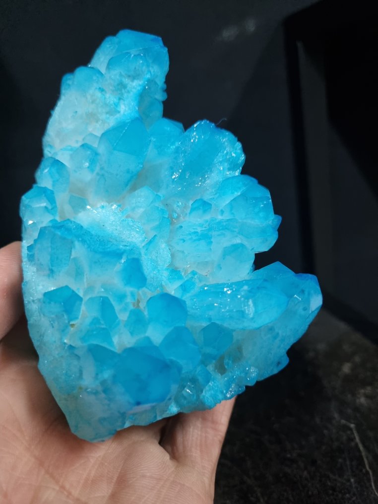 Very large Aqua Aura Quartz Crystal Crystal cluster - Height: 115 mm - Width: 70 mm- 570 g #3.2