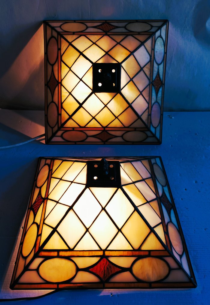 吸顶灯 (2) - Tiffany - 铅玻璃与钢 - 蒂芙尼风格的吊顶 #1.0
