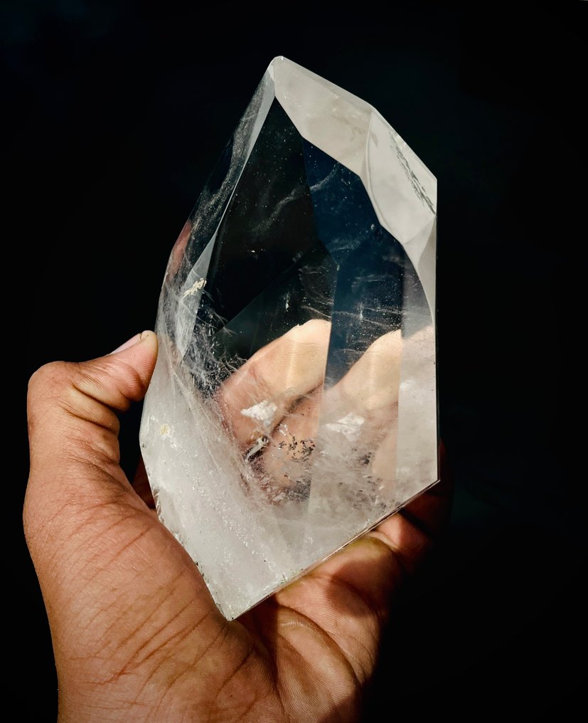 Top Clear Quartz 155MM - Διακοσμητικό - Φυσικό διαφανές - Διαφανής κρύσταλλος χαλαζία με σημείο - Πρώτης ποιότητας φυσικό – Αντικείμενο #4.3