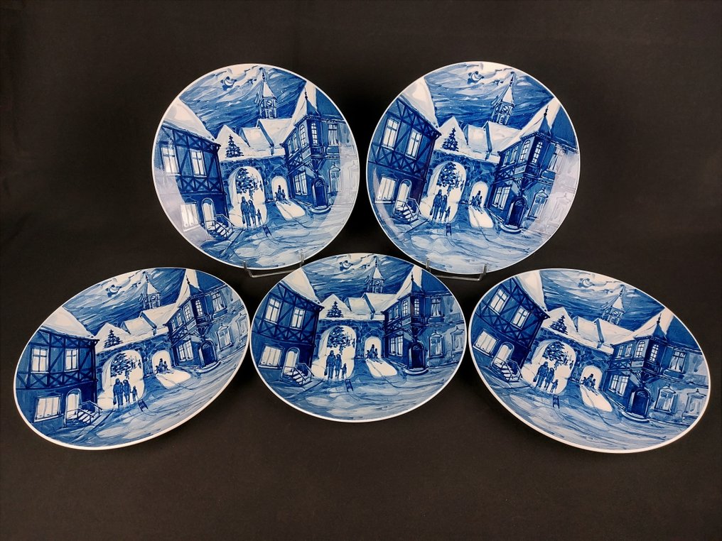 Meissen - Tallrik (5) - Christmas plate - Porslin - Collection Noël 1975 #1.0