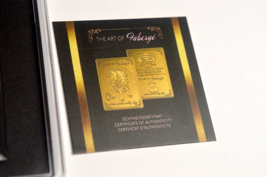 Tschad. 5000 Francs 2022 The Art of Faberge - Lilly of the Valley Egg - 1/200oz (.999) (Ohne mindestpreis) #3.2
