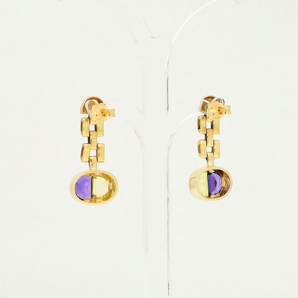 Boucles d'oreilles - 18 carats Or jaune Saphir - Saphir #2.1