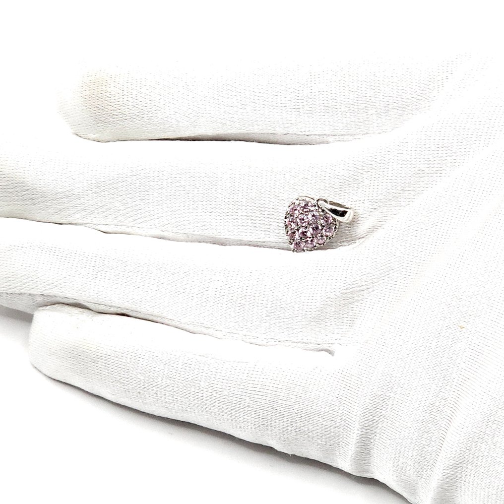 Zonder minimumprijs - Hanger - 18 karaat Witgoud Saffier #4.3