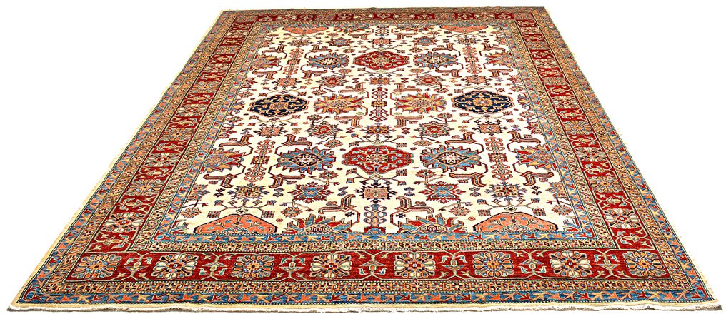 Afghan, Kazak, Håndknyttet super kazak tæppe i premium uld. - Tæppe - 400 cm - 300 cm - Fine kvalitet håndlavet tæppe #1.0