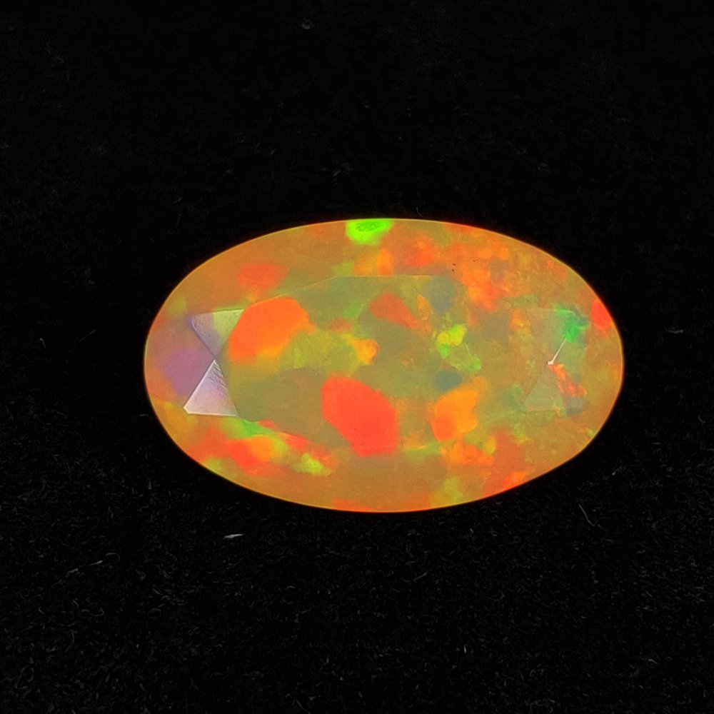 1 pcs  Hvit Opal  - 6.24 ct - Internasjonal forening for fargede edelstener (ICA GemLab) - Fargespill #1.0