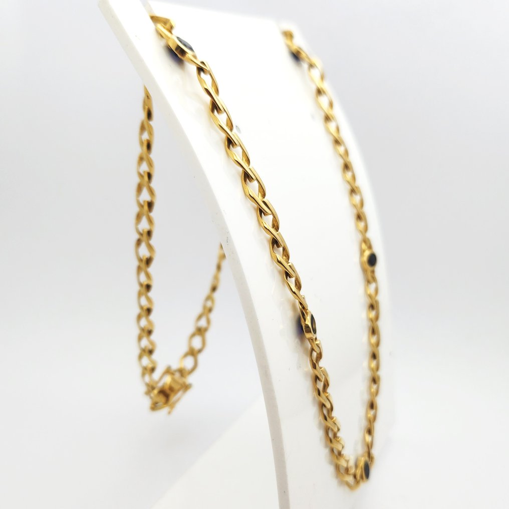 Halskette - 18 kt Gelbgold - 2.75ct. tw. Saphir #1.0
