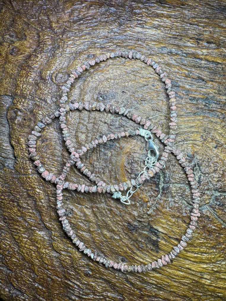 Ketting van ruwe rood-bruin diamanten + 925 zilver. 23,76 karaat. Geen reserveprijs! Sieraden- 4.75 g #1.0