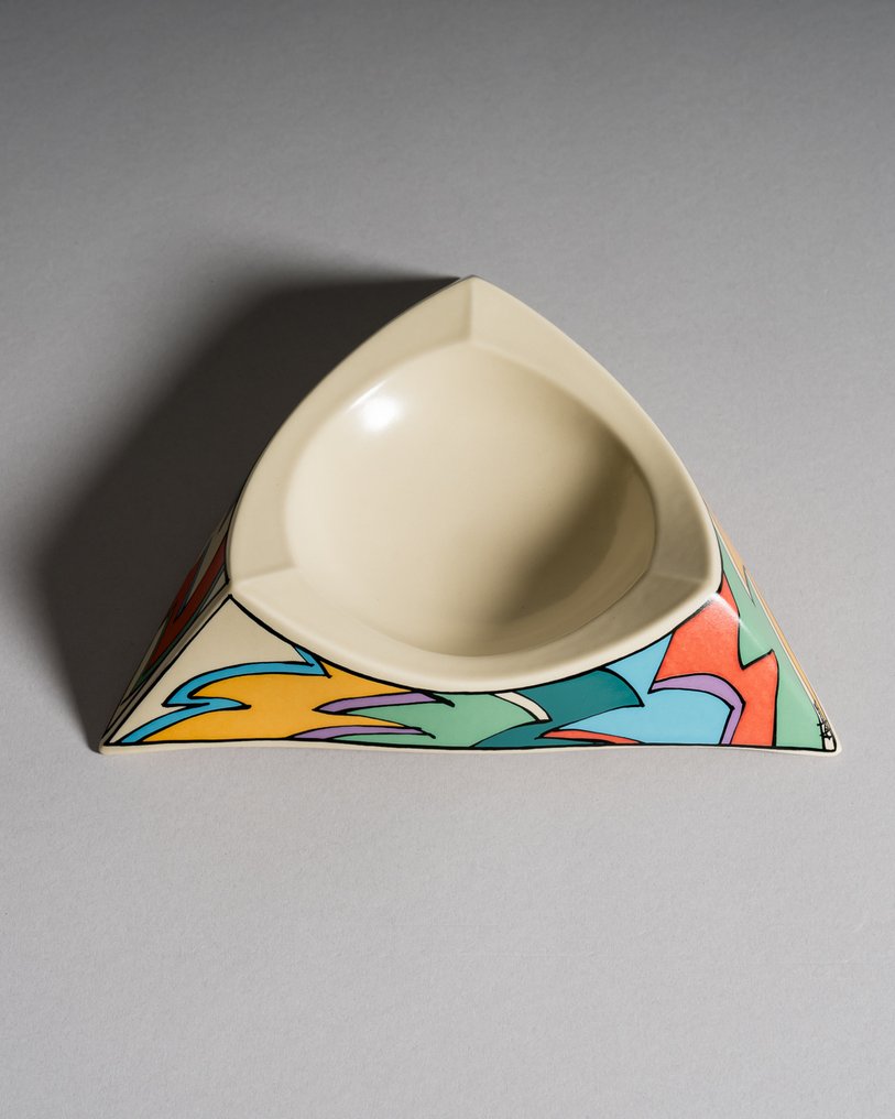 Rosenthal - Dorothy Hafner - Ashtray - "Flash One" incl. Original Box - Porcelain - MEMPHIS Group Era #4.3