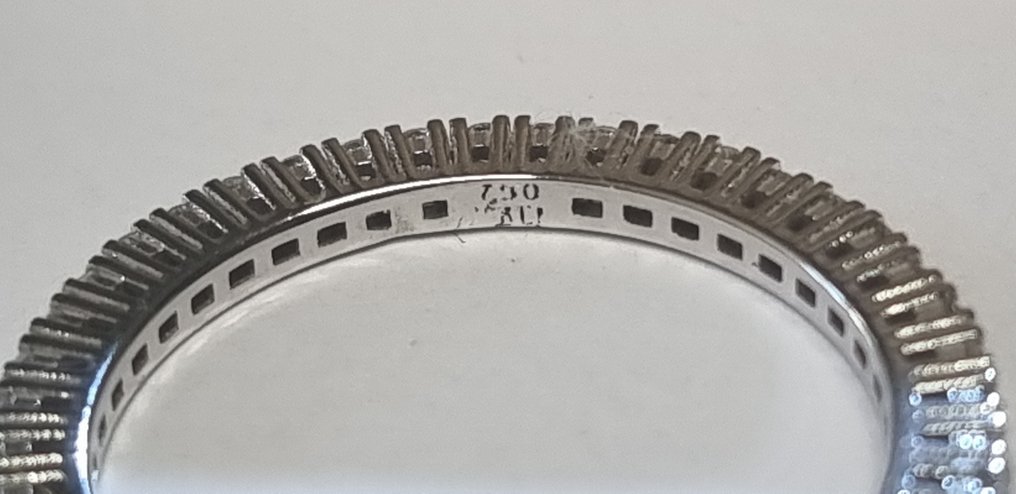 戒指 - 18 克拉 白金 - 0.81ct. tw. 鉆石 (天然) - 鉆石 #4.3