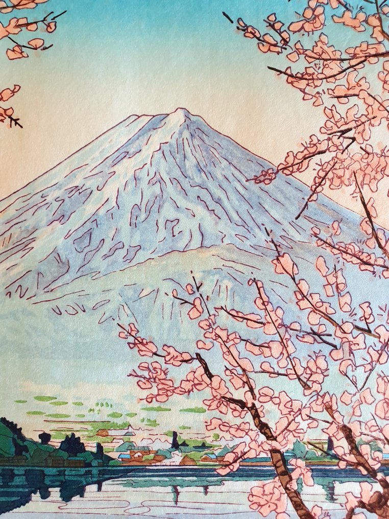 从河口湖望富士山 - Okada Koichi (1907-?) - 日本 - 令和时代（2019 - 今） #1.0