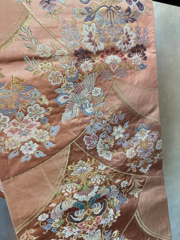 Conjunto de 3 Obi Belts japoneses – tecido de seda de alta qualidade com fio de ouro - Seda - Japão - Período Shōwa (1926-1989) #4.3