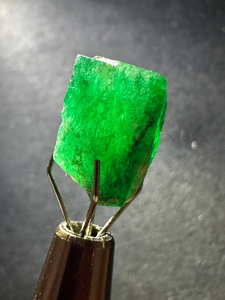 祖母绿 未切割。8.10 克拉顶级绿色巨大祖母绿水晶。百分百特别之作！ - 高度: 11 mm - 宽度: 9 mm- 1.62 g #1.0