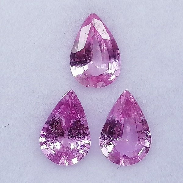 3 pcs  粉色 蓝宝石  - 1.12 ct - 西班牙宝石学院（IGE） - 无残留的加热 #1.0