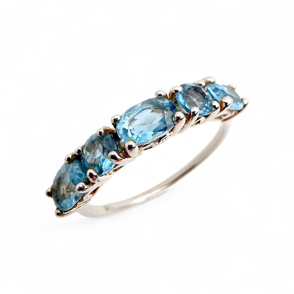 没有保留价 - 戒指 银 - 托帕斯(证书) #1.0