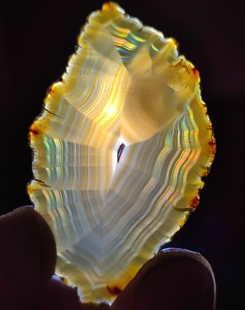 非常美丽稀有的彩虹虹膜玛瑙 片- 5.71 g #3.2