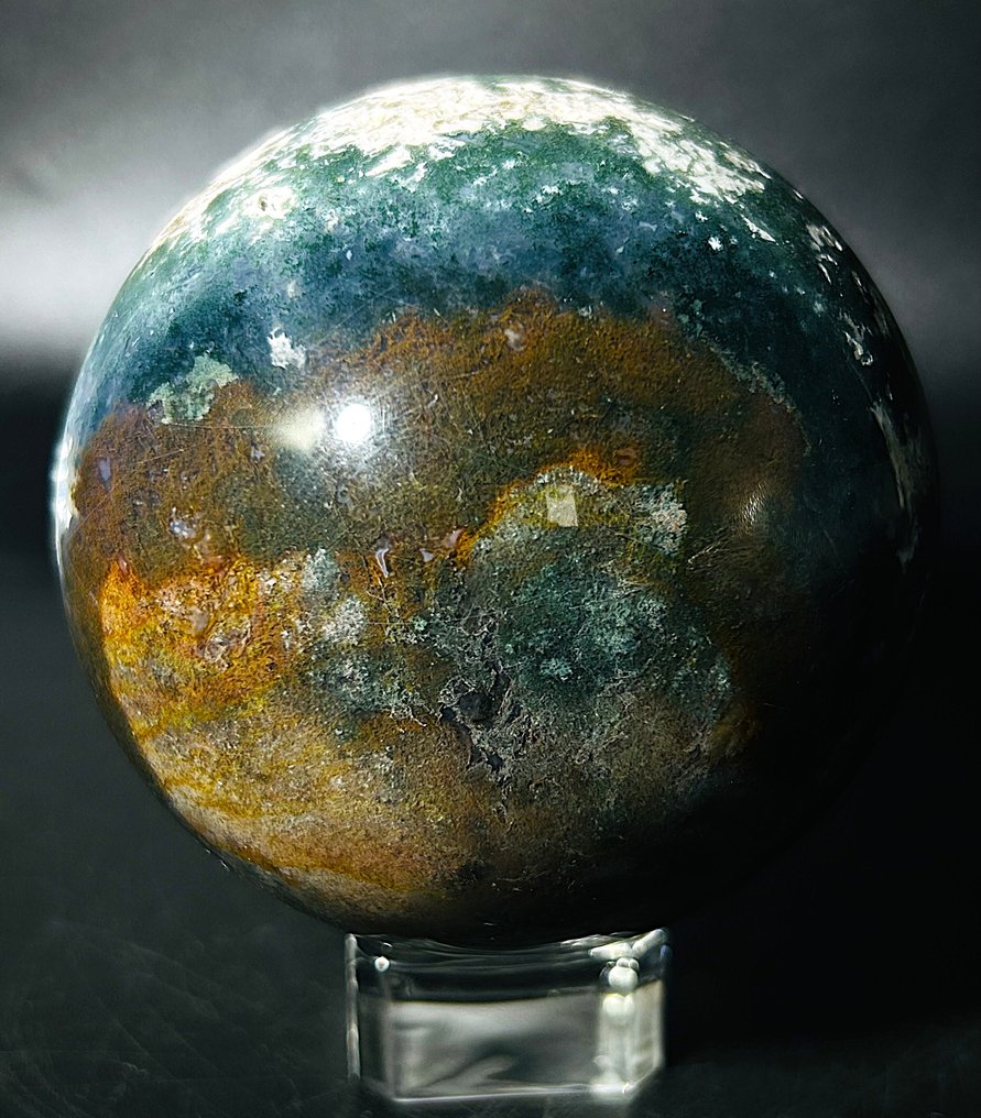 Moss Agate Crystal Sphere – Forest Patterns from Indonesia Ø 90mm- 1008 g - (1) #2.1
