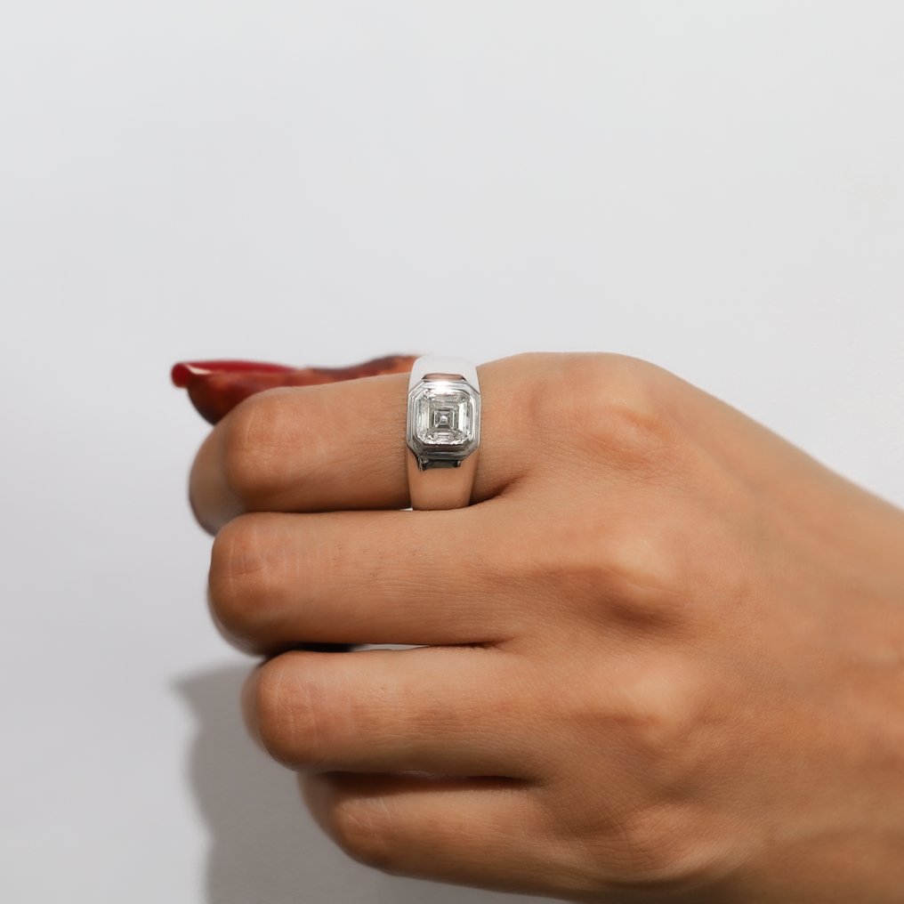 訂婚戒指 - 14 克拉 白金 - 2.08ct. tw. 鉆石 (實驗室培育) #3.2