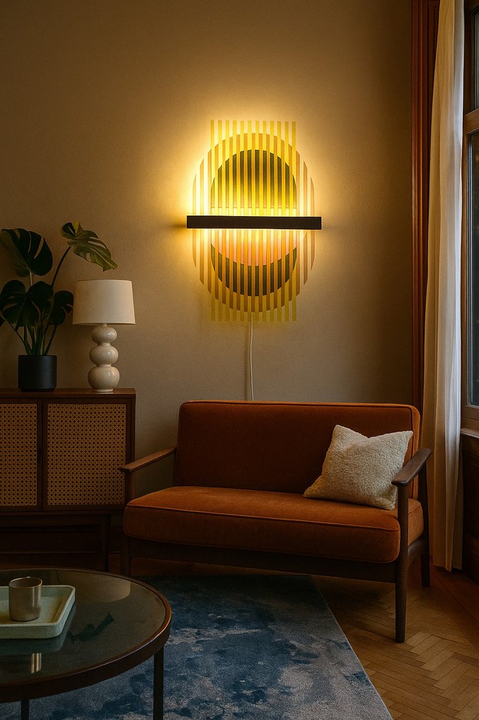 Transnatural - Tijs Gilde - 壁灯 - 拉米纳光雕雕塑-日出(高84厘米 x 宽55厘米) - 回收丙烯 #1.0