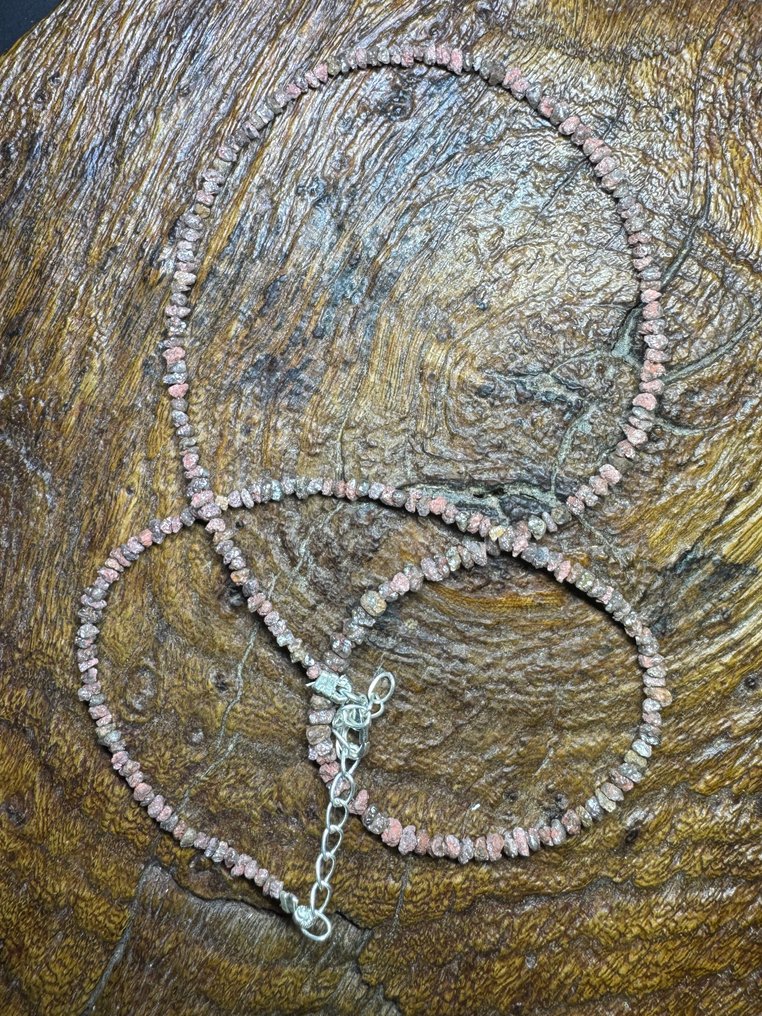 Ketting van ruwe rood-bruin diamanten + 925 zilver. 23,76 karaat. Geen reserveprijs! Sieraden- 4.75 g #2.1