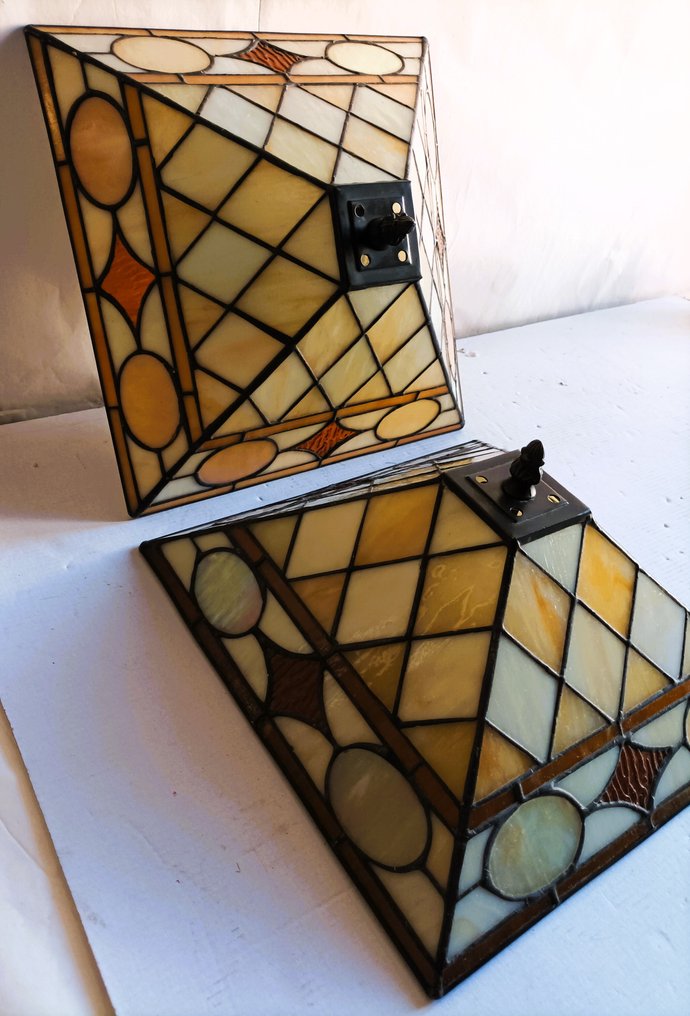 吸顶灯 (2) - Tiffany - 铅玻璃与钢 - 蒂芙尼风格的吊顶 #4.3