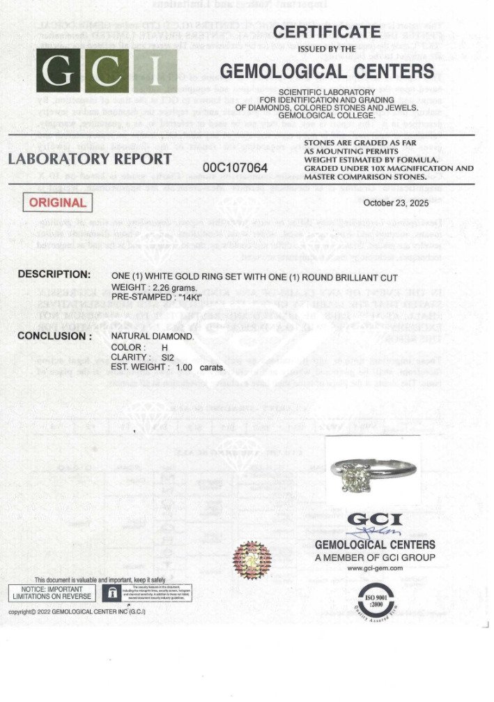 χωρίς τιμή ασφαλείας - Δαχτυλίδι - 14 καράτια Λευκός χρυσός - 1.00ct. tw. Διαμάντι (Φυσικό) #2.1