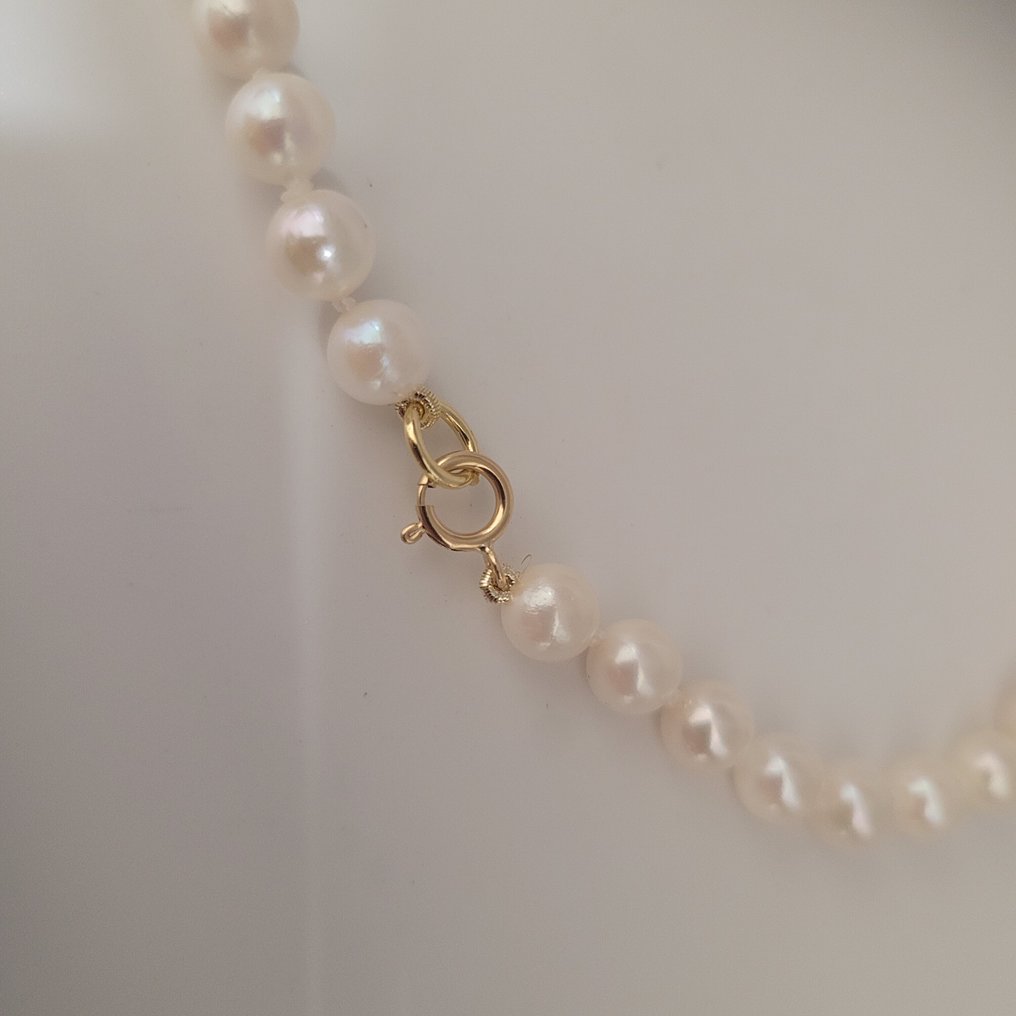 没有保留价 - 吊坠项链 - 18K包金 黄金 珍珠 - 祖母绿 - Akoya #3.2