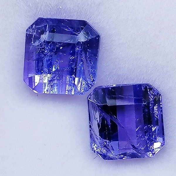 χωρίς τιμή ασφαλείας - 2 pcs  Μπλε Τανζανίτης  - 5.14 ct - Instituto Gemólogico Español (IGE) #1.0