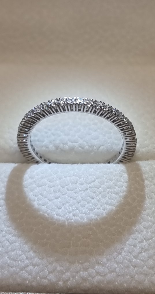 戒指 - 18 克拉 白金 - 0.81ct. tw. 鉆石 (天然) - 鉆石 #1.0