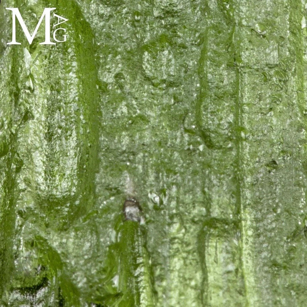 Exkluzív ékszer - Természetes moldavit - Ezüstgyűrű - Tanúsított olasz ékszer. - Magasság: 28 mm - Szélesség: 27 mm- 10 g #4.3