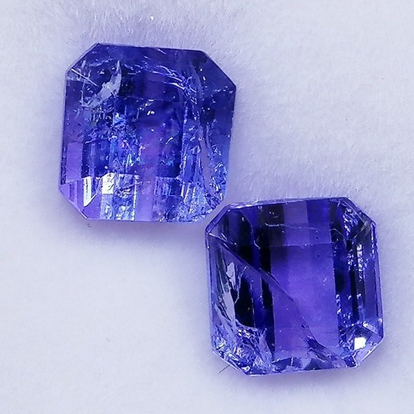 2 pcs Μπλε Τανζανίτης - 5.14 ct - Instituto Gemólogico Español (IGE) #3.2