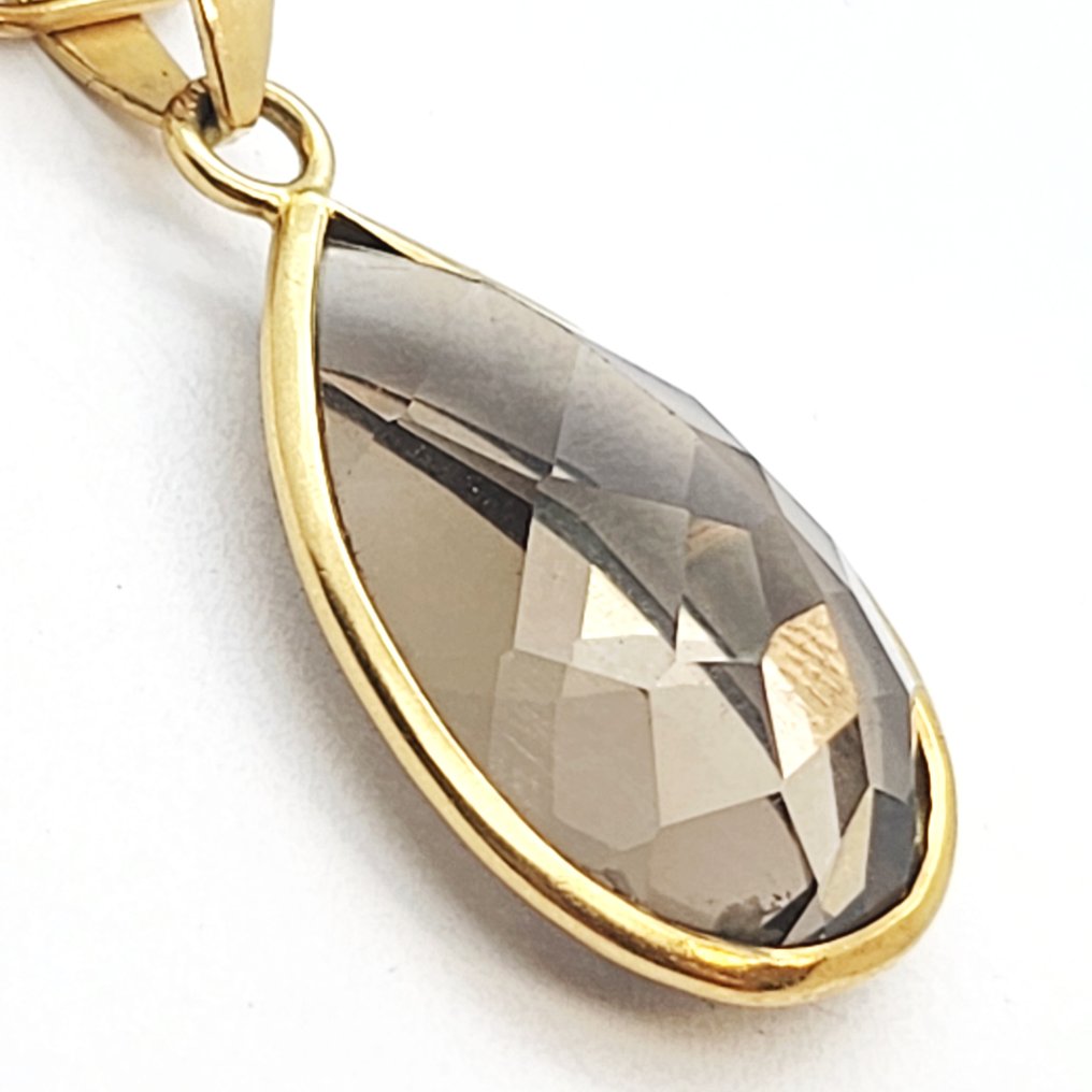 Necklace with pendant - 18 kt. Yellow gold - 14.00ct. tw. Quartz #3.2