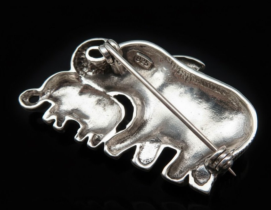 银, 925纯银象形胸针与马卡斯石：家族的智慧与保护 - 胸针 #4.3