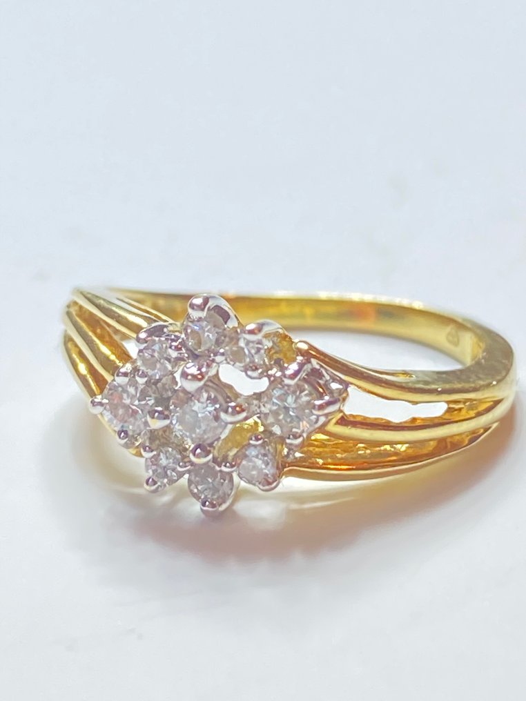 χωρίς τιμή ασφαλείας - Δαχτυλίδι - 18 καράτια Κίτρινο χρυσό Διαμάντι (Φυσικό)  #2.1