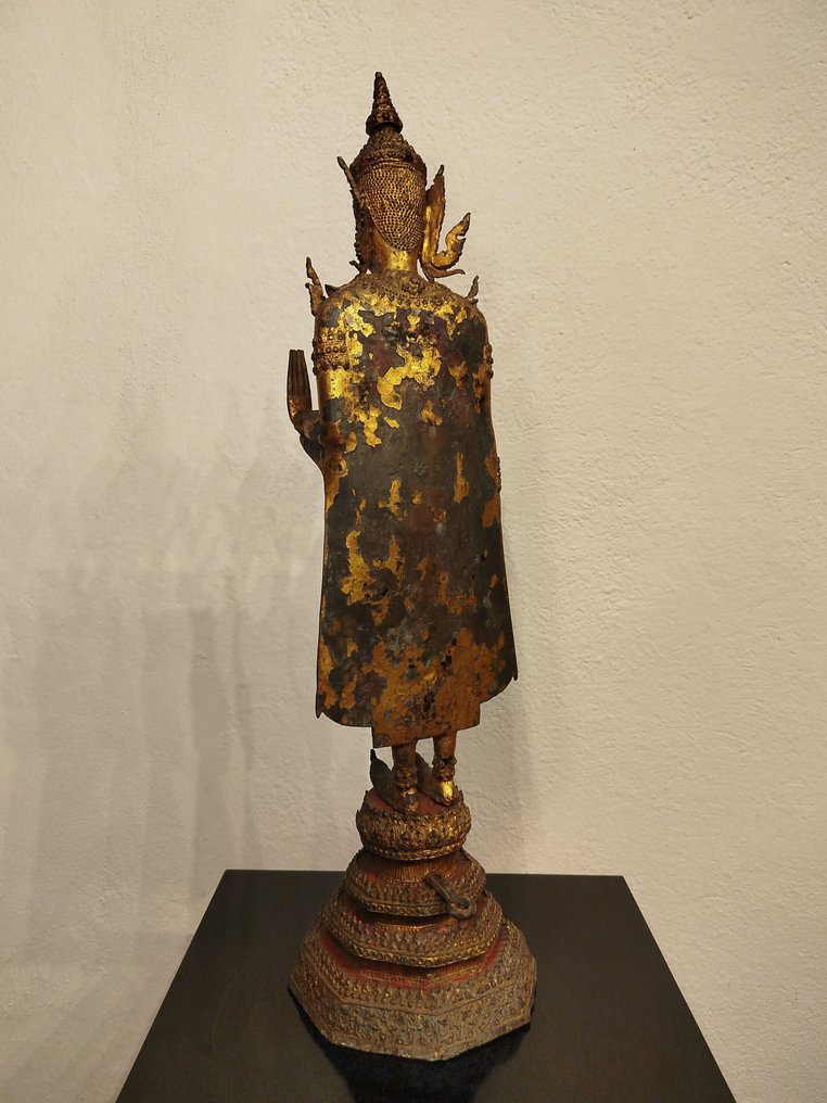62 厘米镀金铜制佛像雕塑 - 铜锌锡合金 - 泰国 - Rattanakosin #3.2
