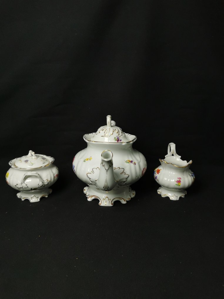 Stadt Meissen - Fiori - Set di servizio da tè 9 pezzi - XX secolo - 咖啡用具 (9) - 瓷 #3.2
