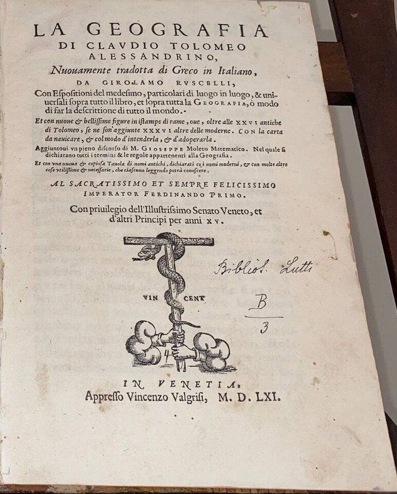Claudio Tolomeo (100 - 170 dc) - La geografia di Claudio Tolomeo Alessandrino - 1561 #1.0
