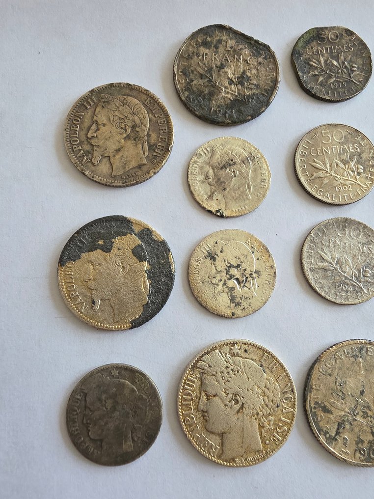 Franciaország. Lot de 19 monnaies en argent (Nincs minimálár) #3.2